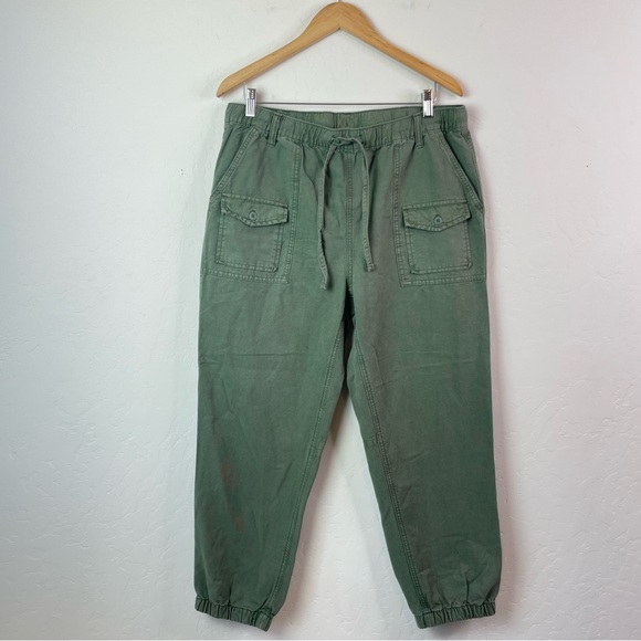 Aerie 2022 Double Pocket Utility Jogger Pants in Olive Army Green Size Large - Picture 2 of 16